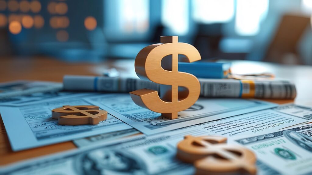Dollar Sign over Cash